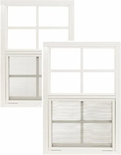 Vista 13 de Ventanas de cobertizo de 14 x 21 pulgadas (paquete de 1) Ventanas corredizas con vidrio templado y mallas Montaje al ras, marcos de aluminio