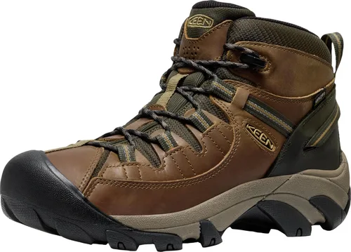 Vista 17 de KEEN Targhee 2 Mid - Botas de senderismo impermeables de altura media para hombre Bisonte/Nuez Asada