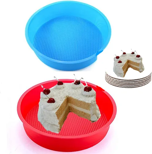 Vista 4 de Molde de silicona para tartas para hornear, molde redondo de 6 pulgadas, 8 pulgadas, 9 pulgadas, 10 pulgadas