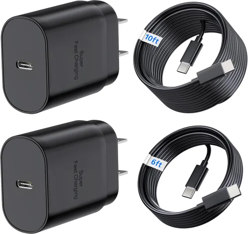 Vista 12 de Cargador USB-C de 30W de carga súper rápida, adaptador tipo C con bloque, enchufe y cable de 6 pies para iPhone 17, 17 Air, 17 Pro, 17 Pro Max