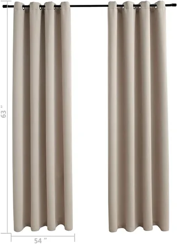 Vista 29 de Cortinas opacas con anillos, 2 piezas, cortinas de oscurecimiento de habitación, cortinas de ventana, cortinas aisladas, cortinas de bloqueo de luz