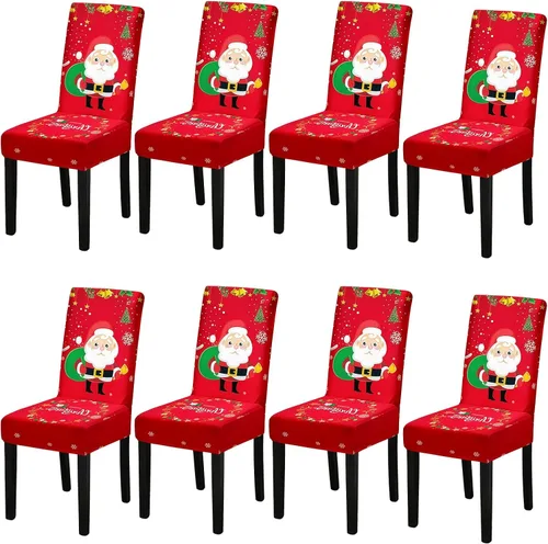 Vista 38 de Fundas para Sillas, Juego de 4 Fundas Elásticas para Sillas de Cocina y Comedor, Fundas Lavables y Extraíbles para Sillas de Comedor para Hogar