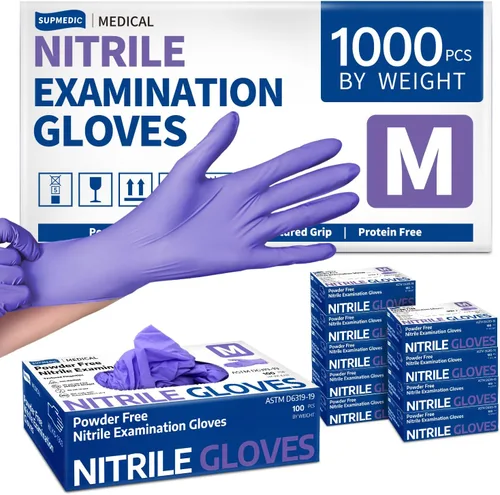 Vista 7 de Supmedic Medical Soft Max - Guantes desechables de nitrilo lila, 1000 unidades, sin látex, sin polvo, no estériles, seguros para alimentos, examen