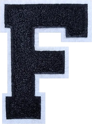 Vista 37 de 2 parches de letras de felpilla termo-adhesivas de 2.5", parches de letras universitarias de punto de felpilla para ropa (negro/blanco 2-1/2, S)