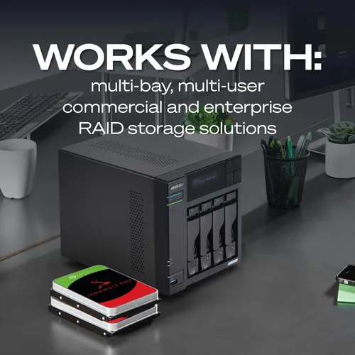 Vista 8 de Seagate IronWolf Pro, 8 TB, Enterprise NAS HDD interno - CMR 3.5 pulgadas, SATA 6 Gb/s, 7.200 RPM, caché de 256 MB para almacenamiento conectado a