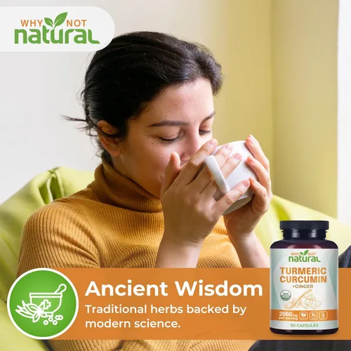 Vista 5 de Suplemento orgánico de curcumina de cúrcuma en cápsulas con jengibre y pimienta negra - Tumeric