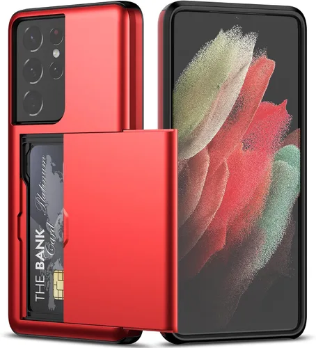 Vista 8 de Nvollnoe Funda para Samsung S20 FE con tarjetero de doble capa de protección resistente para Galaxy S20 FE, ranura para tarjeta oculta Funda delgada