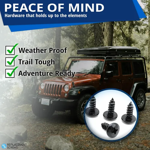 Vista 6 de Tornillos para matrícula - Kit de hardware para montaje frontal y trasero para placa/tarjeta y marco - Pernos de acero inoxidable autorroscantes