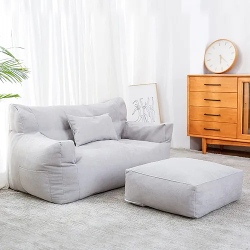 Vista 9 de Sofa Lazy Sack - Funda para puf con funda para reposapiés y funda de almohada cómoda (no contiene relleno), sofá gigante para dos personas