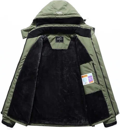 Vista 3 de Pooluly - Chaqueta impermeable de invierno, esquí, snowboard, para hombre, con capucha, rompevientos.