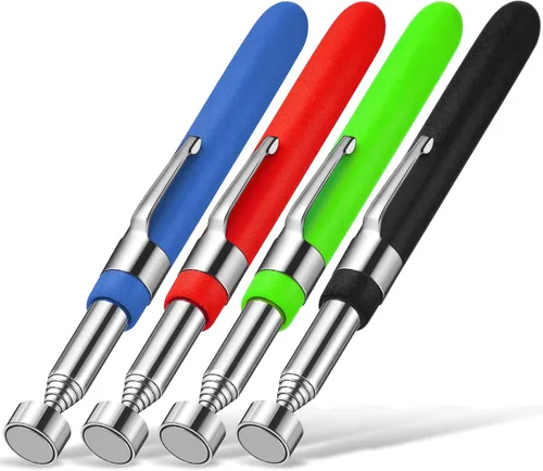 Vista 9 de Geiserailie 4 herramientas telescópicas de recogida de imanes extensibles, herramienta de recogida magnética, regalos prácticos para hombres, papá