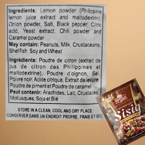 Vista 3 de Mama Sita's Capampangan Sisig Mix Mezcla de especias cítricas y pimienta 1.4oz (40g) Paquete de 3