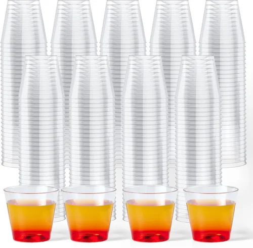 Vista 8 de JOLLY CHEF Paquete de 1000 vasos de chupito de plástico, vasos desechables de 1 oz, vasos de degustación de 1 onza, ideales para whisky, degustación