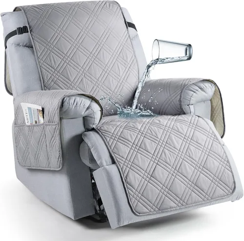 Vista 39 de TAOCOCO Funda para silla reclinable 100% impermeable que se mantiene en su lugar, fundas reclinables para sillas reclinables pequeñas con bolsillo