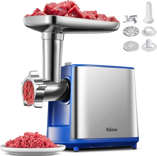 Vista 12 de Picadora eléctrica de carne, picadora de carne resistente, máquina de relleno de salchichas, molinillo de alimentos con kit de salchichas y kubbe, 2