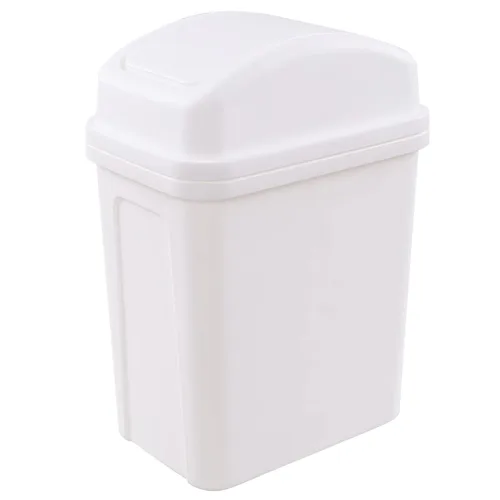 Vista 9 de Bote de basura de 2 galones, bote de basura pequeño con tapa giratoria, color negro