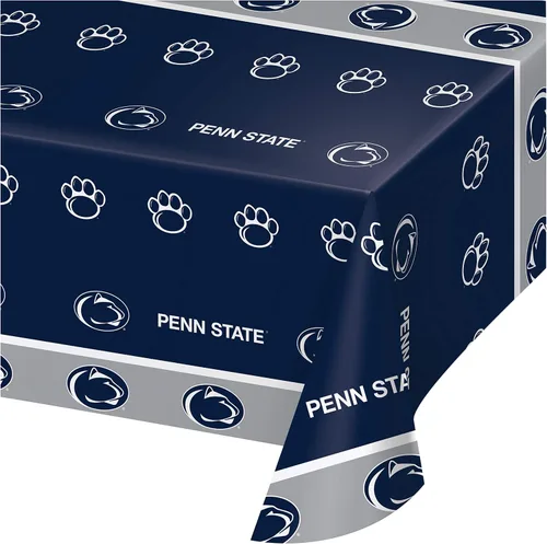 Creative Converting Penn State Nittany Lions - Mantel de plástico para mesa de banquete, 54 x 108 pulgadas