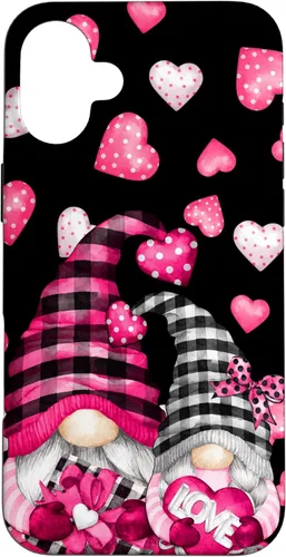 Vista 23 de Pink Buffalo Plaid Valentines Gnome Cute Love Heart Case for iPhone 17