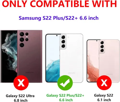 Vista 2 de Funda para Samsung Galaxy S22 Plus con soporte, anillo magnético de armadura, resistente funda protectora de grado militar a prueba de golpes