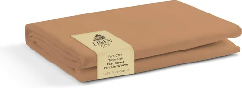 Vista 84 de Sábanas de 100% algodón percal, tamaño individual, 1 sábana encimera, ropa de cama fresca, resistente y transpirable, celeste