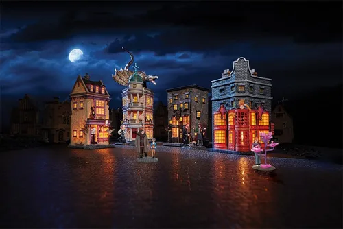 Vista 8 de Departamento 56 Harry Potter Village Edificio iluminado de Weasleys' Wizard Wheezes, 8.11 pulgadas, multicolor