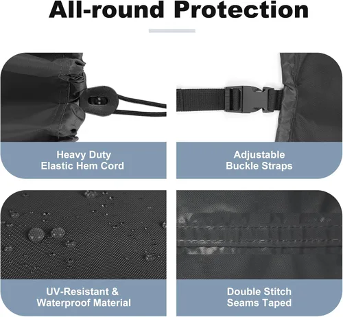Vista 4 de Explore Land Cubierta para Bote de Pedales - Impermeable de Servicio Pesado para Exteriores Protector de Bote de Remo para 3 o 6 Personas, Negro
