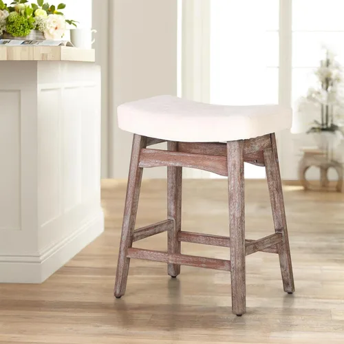 Vista 115 de Sophia & William Taburete de bar de altura de mostrador para isla de cocina, taburetes de mostrador de 24 pulgadas con patas de madera, asiento