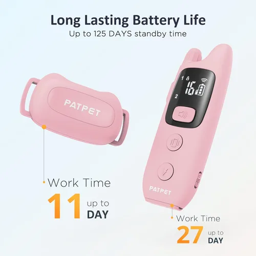 Vista 7 de PATPET Collar de choque para perros con control remoto, collar de entrenamiento impermeable para perros pequeños, medianos y grandes con pitido