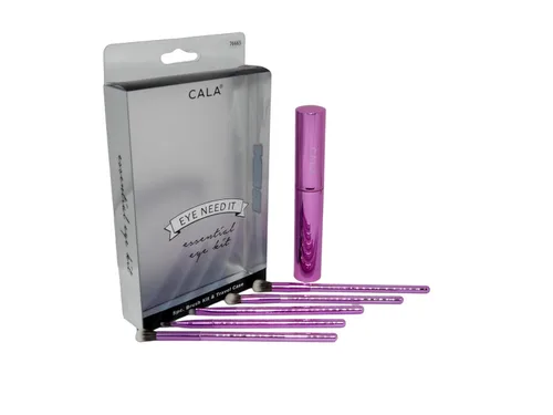 Vista 2 de Cala Juego de brochas esenciales de color rosa metálico, 5 unidades, 5