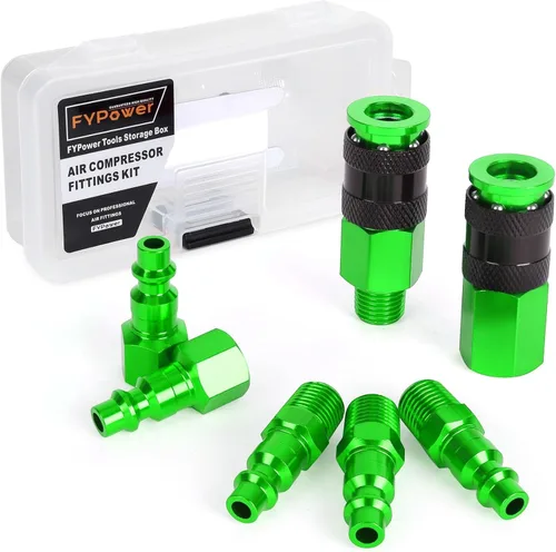 Vista 12 de Accesorios de manguera de aire, 3 piezas de conectores de manguera de aire giratorios de 360 grados, accesorios de aire NPT macho y hembra de 1/4