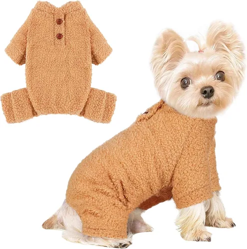 Vista 17 de Pijamas de perro Pjs Suéter de forro polar para perros Suéter lindo para cachorros para perros pequeños Ropa para Chihuahua Ropa para Yorkie Niña