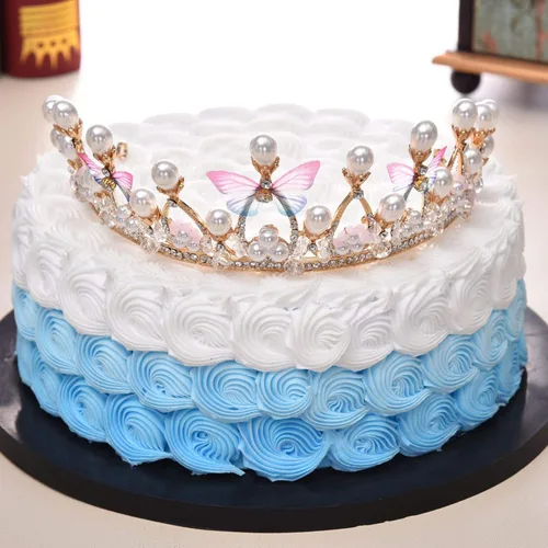Vista 5 de Tiaras de princesa para niñas, corona de cumpleaños para niñas, mariposa, princesa, disco de rendimiento, modelo de cabello, pasarela, tiara