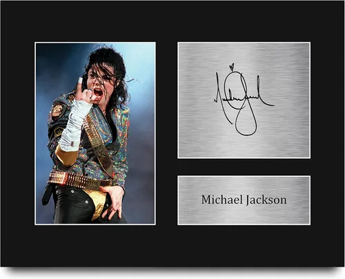HWC Trading USL Michael Jackson Gifts - Imagen de autógrafo firmada impresa para fanáticos de recuerdos musicales, tamaño carta de EE. UU