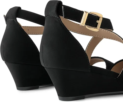 Vista 5 de DREAM PAIRS - Sandalias de tacón bajo con correa de tobillo para mujer