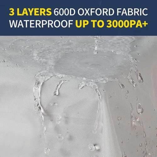 Vista 2 de Tuszom Cubierta impermeable para barco con parte superior en T para consola central de 20 a 22 pies de largo con techo superior en T, cubierta