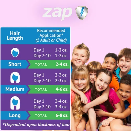 Vista 5 de Zap Champú para piojos extra fuerte - Kit de piojos peine incluido 4 onzas líquidas.