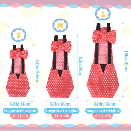 Vista 3 de DoubleFill 6 piezas de pañales para pollos para gallinas, gallos, patos reutilizables lavables con lazada para patitos, gallinas, gansos, aves