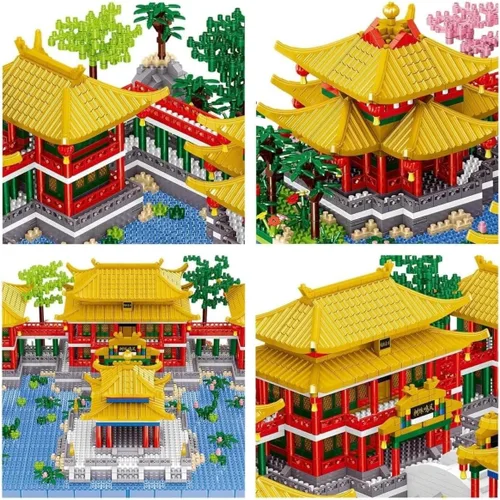 Vista 4 de Chinese Architecture - Juego de microbloques de construcción de 4951 piezas, juego de micro construcción de palacio de verano antiguo
