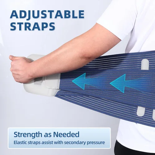 Vista 5 de Soporte de espalda ajustable para aliviar el dolor de espalda baja - Cinturón de apoyo de espalda baja para hombres y mujeres con 6 tiras