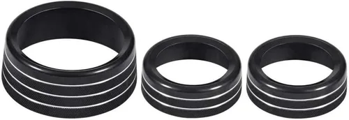 Vista 5 de Keptrim Botón de interruptor de aire acondicionado para Dodge Challenger Charger Chrysler 300 300s 2015-2020, para Ram 2013-2018, aluminio negro, 3