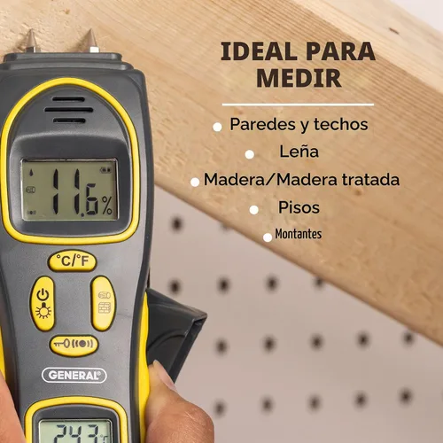 Vista 3 de General Tools MMH800 Medidor de Humedad con y sin Pin con Temperatura y Humedad