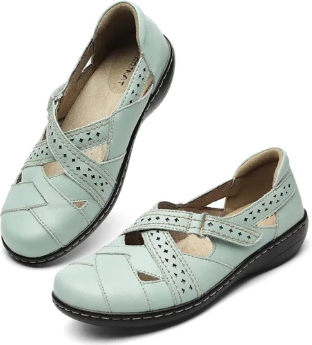 Vista 9 de TERRIKAT Mocasines casuales para mujer, lindos mocasines cómodos para caminar, zapatos planos de cuero para conducir, mocasines de moda con punta