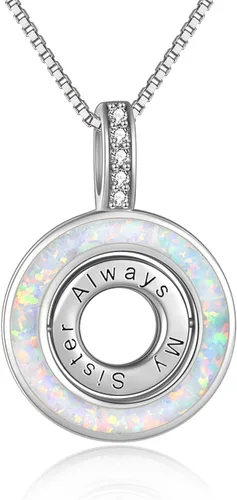 Vista 8 de WINNICACA Gifts for Sister from Brother/Sisters Sterling Silver 01-2 Collar para hermanos y hermanas