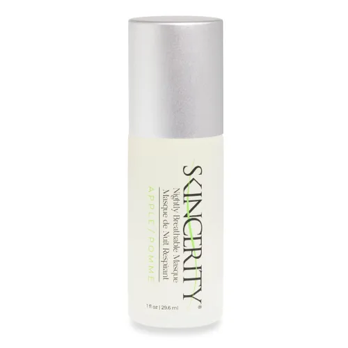 Máscara transpirable nocturna: manzana, aceite de semilla de uva y vitamina E, antienvejecimiento, reduce el tamaño de los poros y las arrugas,