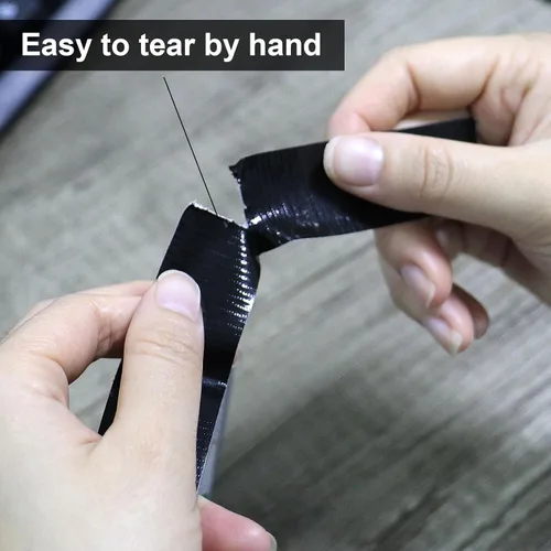 Vista 6 de JIALAI HOME Cinta adhesiva negra, 1 pulgada x 60 yardas, resistente, flexible, sin residuos, cinta impermeable para todo clima, resistente a