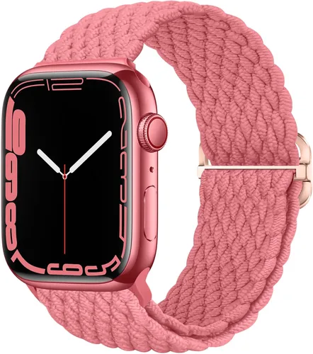 Vista 19 de Qimela - Correa elástica Solo Loop compatible con Apple Watch de 49 mm, 46 mm, 45 mm, 44 mm, 42 mm, 41 mm, 40 mm y 38 mm, correa trenzada