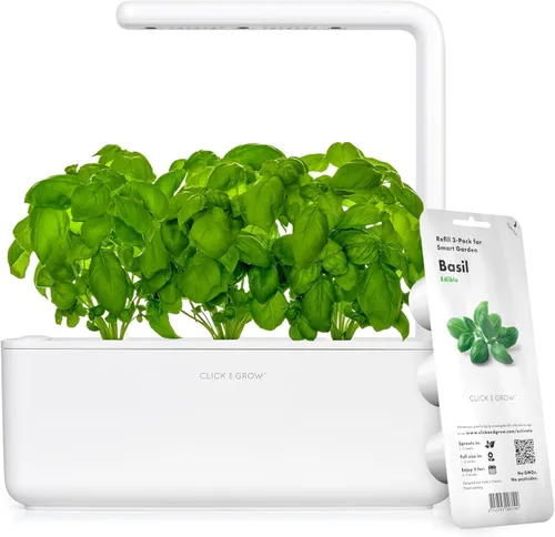 Click & Grow Smart Garden 3 - Kit de jardinería para interiores (incluye cápsulas de albahaca)