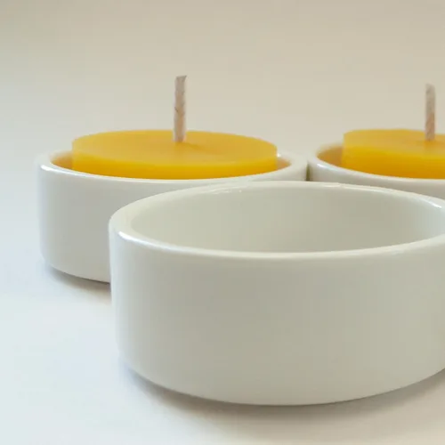 Vista 2 de American Metalcraft Portavelas de porcelana (4 unidades), redondo, blanco, PSLT17