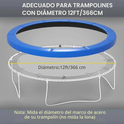 Vista 3 de Soozier Funda de resorte para cama elástica de 12 pies/14 pies, repuesto de almohadilla de seguridad para cama elástica, impermeable y resistente a