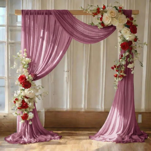 Vista 29 de MDS - Paquete de 1 panel (30 pulgadas de ancho x 40 pies de largo) para arco de boda, cortina de gasa transparente para boda, ceremonia, recepción